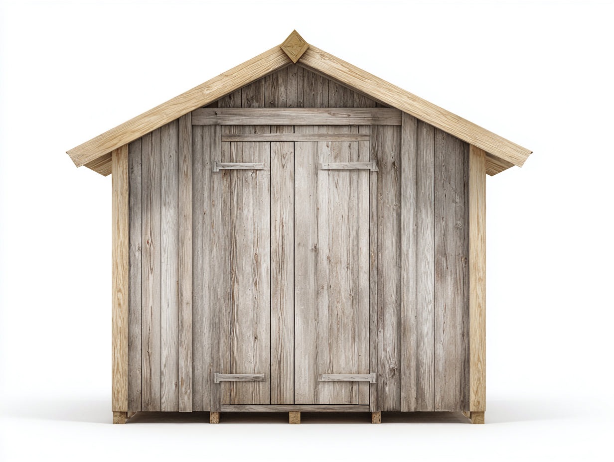 Gartenhäuser 260x220x245 cm - Holz in Naturgrau und Braun - rustikales Gerätehaus