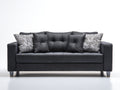 Gerades Sofa Stoff 225 x 88 x 82 cm - Dunkelgrau - für Wohnzimmer modernes Design