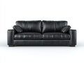 Gerades Sofa Leder 220 x 90 x 82 cm - Schwarz - für Wohnzimmer modernes Design