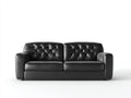 Gerades Sofa Kunstleder 172x90x76 cm - Schwarz - modernes Wohnzimmer-Sofa mit Knopfheftung