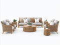 Gartensofa Polyrattan 290x230x82 cm - Naturbraun-Beige - modernes Lounge-Set für Garten