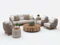 Gartensofa Polyrattan mit Polster 300 x 230 x 78 cm - Naturbraun-Beige - für Terrasse modernes Design