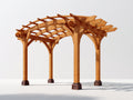Pavillon Holz 360x300x285 cm - Naturholz - dekorativer Gartenpavillon für Außenbereich