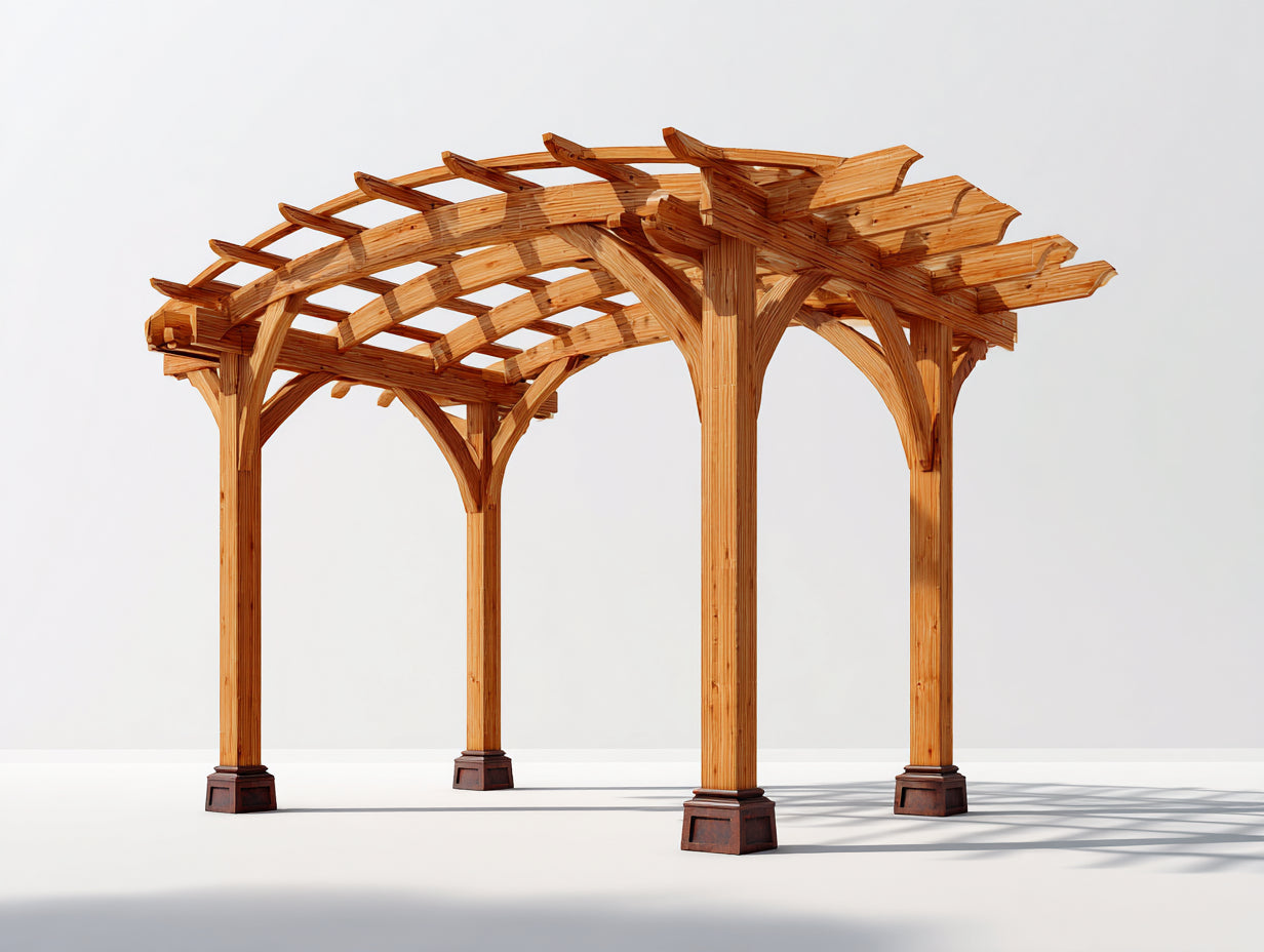 Pavillon Holz 360x300x285 cm - Naturholz - dekorativer Gartenpavillon für Außenbereich