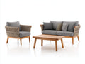 Gartensofa 205x82x78 cm - Holz und Seilgeflecht in Grau und Naturbraun - moderner Outdoor-Loungestil