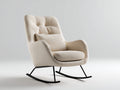 Schaukelstühle 82x94x96 cm - Teddy-Stoff in Cremeweiß und Metallgestell - moderner Loungestil