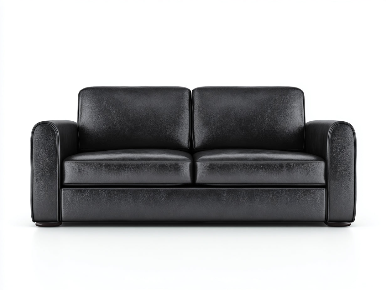 Gerades Sofa Leder 205 x 88 x 78 cm - Schwarz - für Wohnzimmer klassisches Design