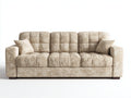 Gerades Sofa Stoffbezug 226x94x84 cm - Beige - komfortables Wohnzimmer-Sofa mit gepolsterter Struktur