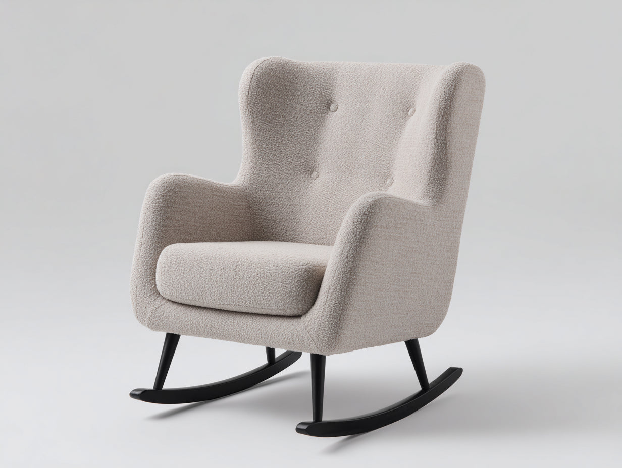 Schaukelstühle Stoff 82 x 78 x 105 cm - Beige - für Wohnzimmer modernes Design