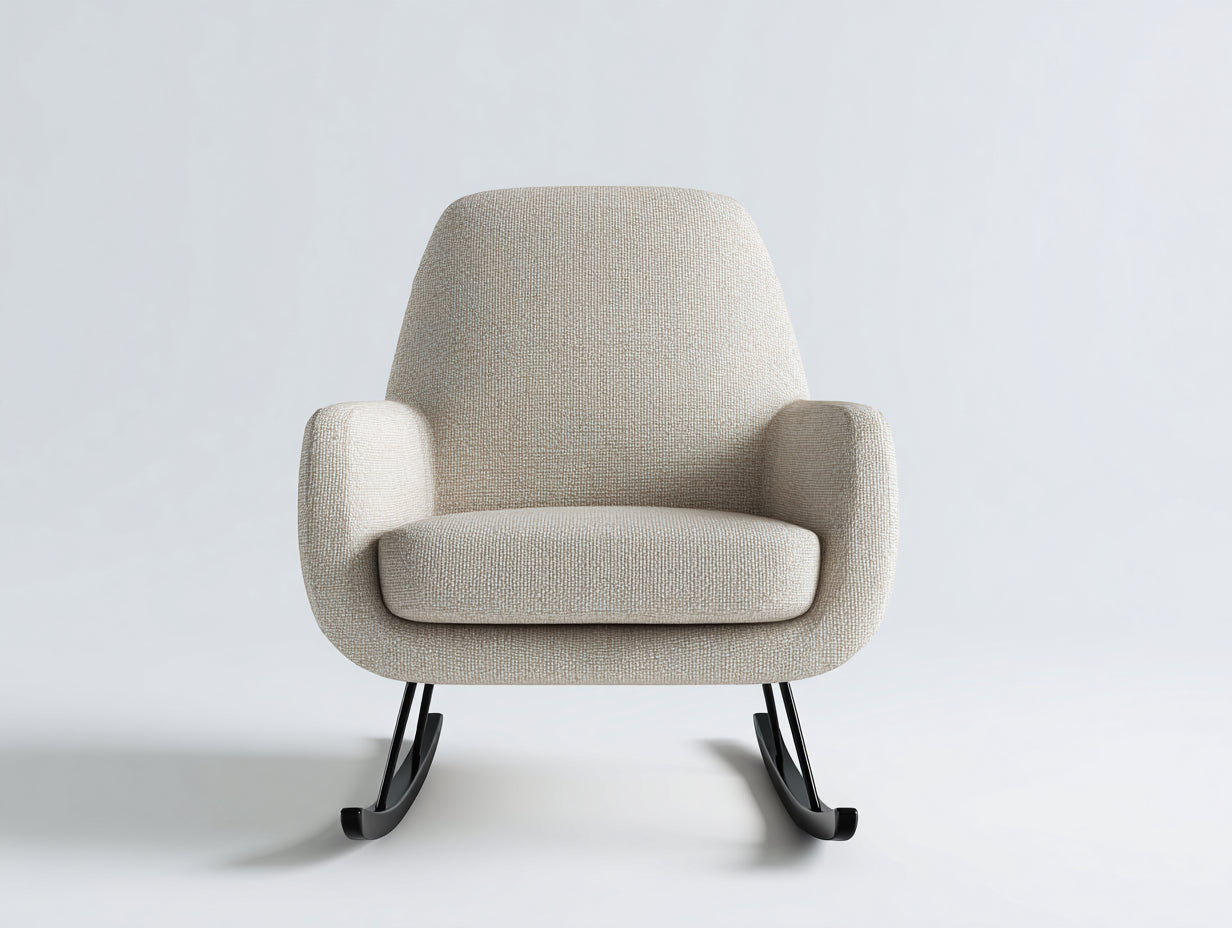 Schaukelstühle Stoff 76 x 74 x 88 cm - Beige-Schwarz - für Wohnzimmer modernes Design