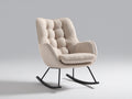 Schaukelstühle Stoffbezug 76x88x101 cm - Beige-Schwarz - moderner Schaukelstuhl für Wohnzimmer
