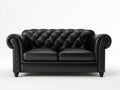 Gerades Sofa Kunstleder 168x88x78 cm - Schwarz - klassisches Sofa für Wohnzimmer