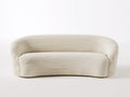 Gerades Sofa Stoffbezug 214x96x74 cm - Cremeweiß - modernes Wohnzimmer-Sofa mit organischer Form